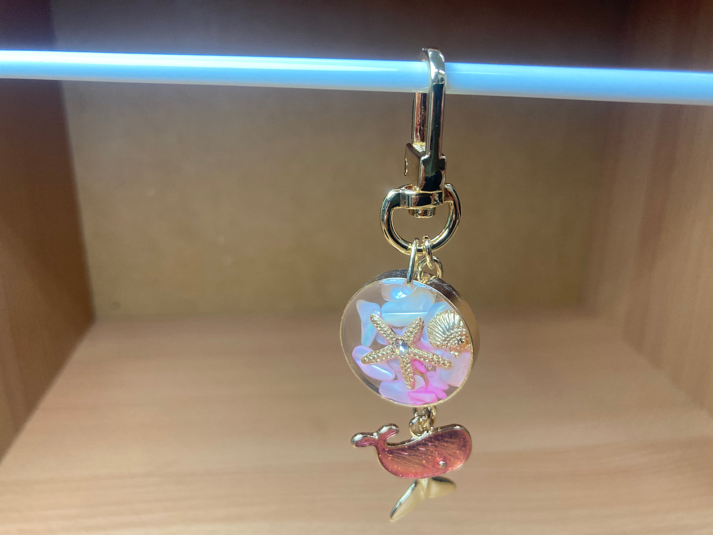 Tiny Treasures Seoul - Pink Whale Ocean Bag Charm Front Side 2