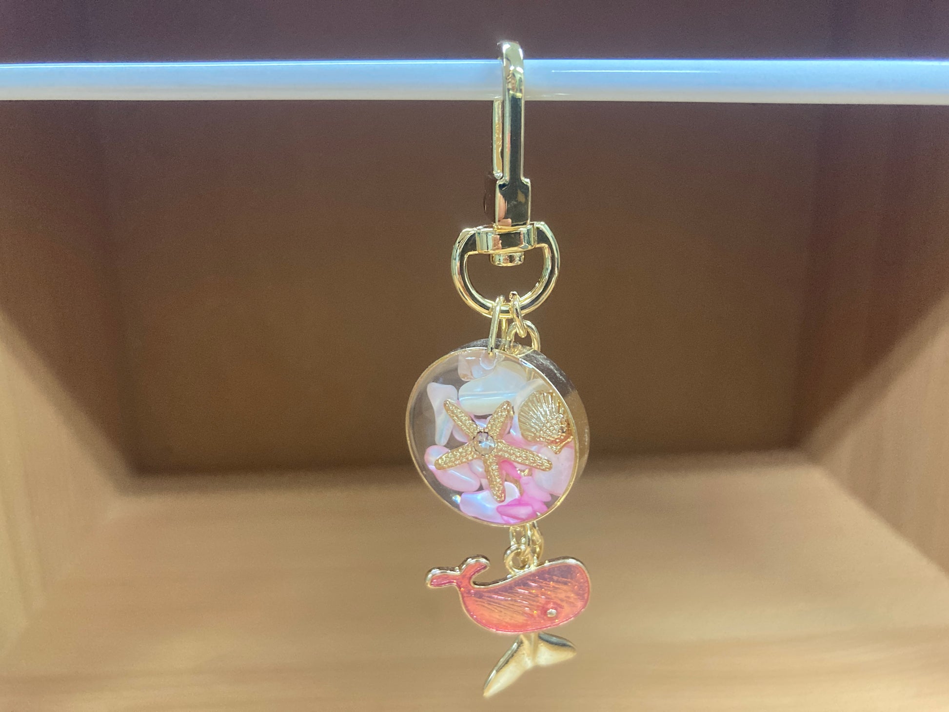 Tiny Treasures Seoul - Pink Whale Ocean Bag Charm Front Side 4