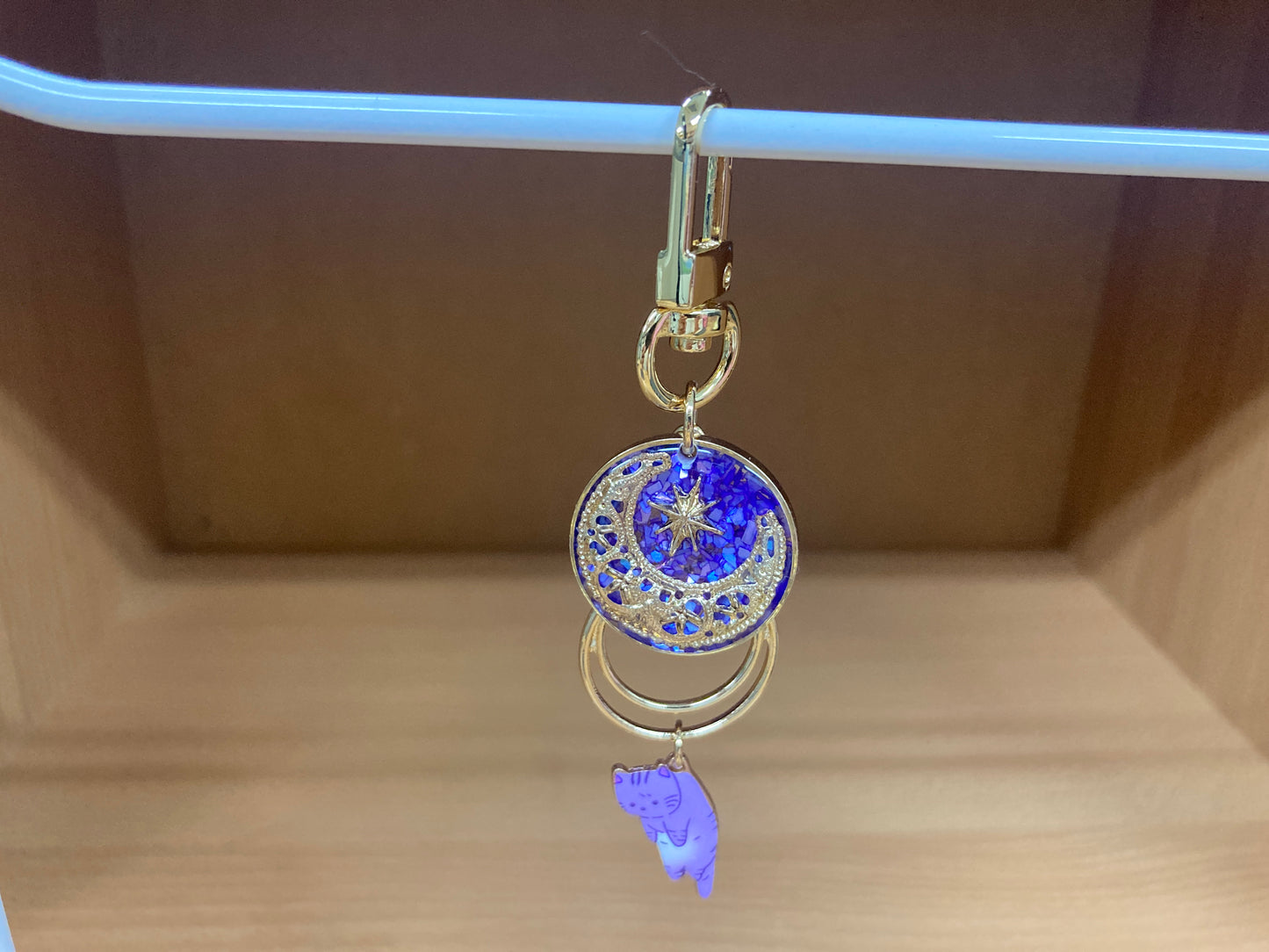 Tiny Treasures Seoul - Purple Cat Glitter Moon Bag Charm 7