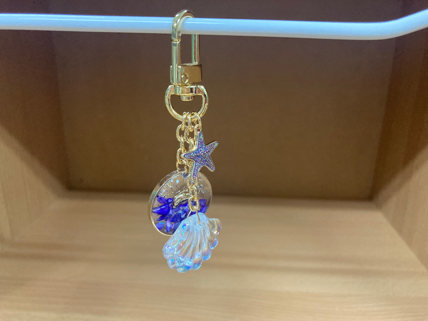 Tiny Treasures Seoul - Purple Starfish, Shell & Dolphin Glitter Bag Charm 9