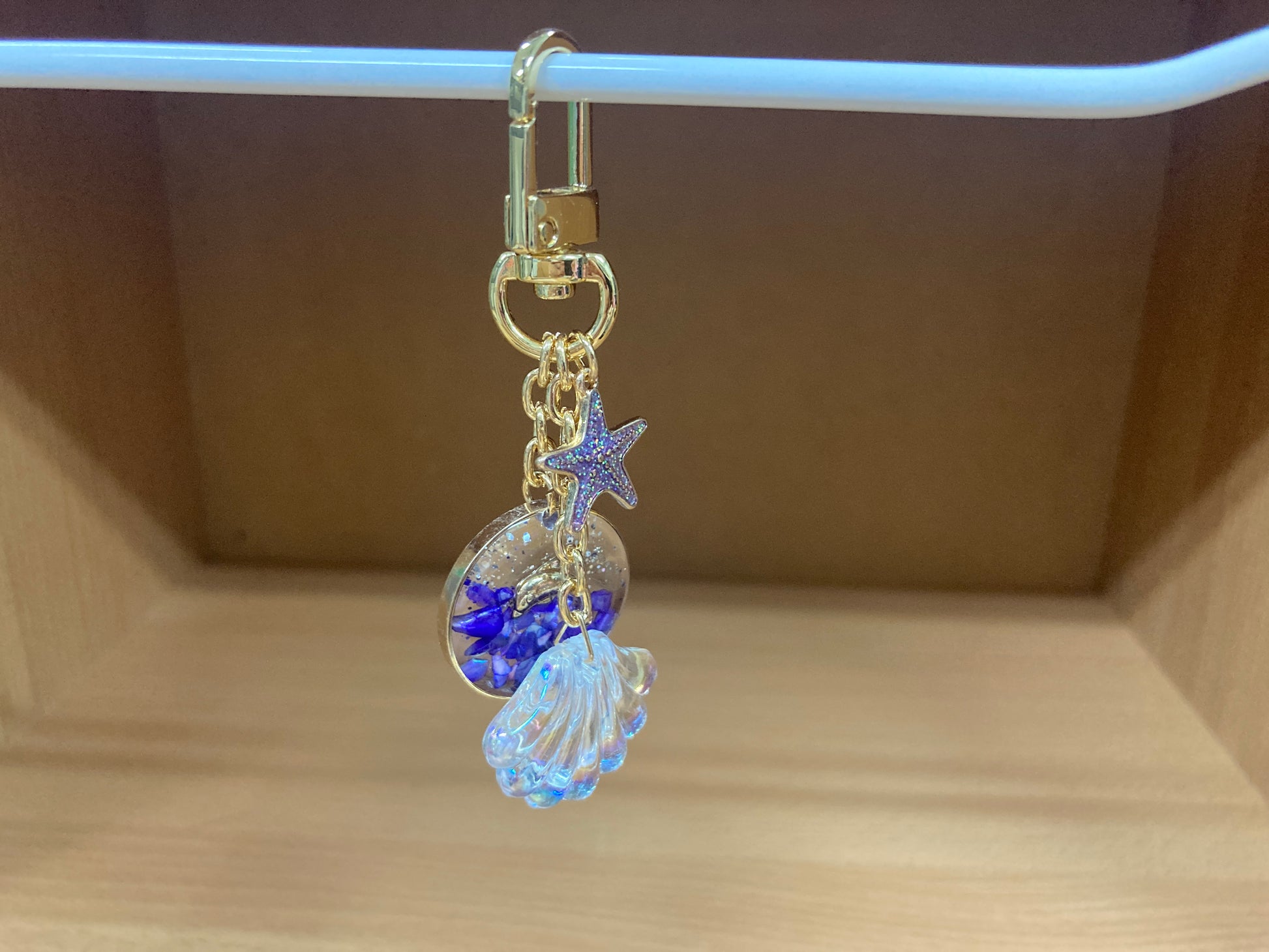 Tiny Treasures Seoul - Purple Starfish, Shell & Dolphin Glitter Bag Charm 9