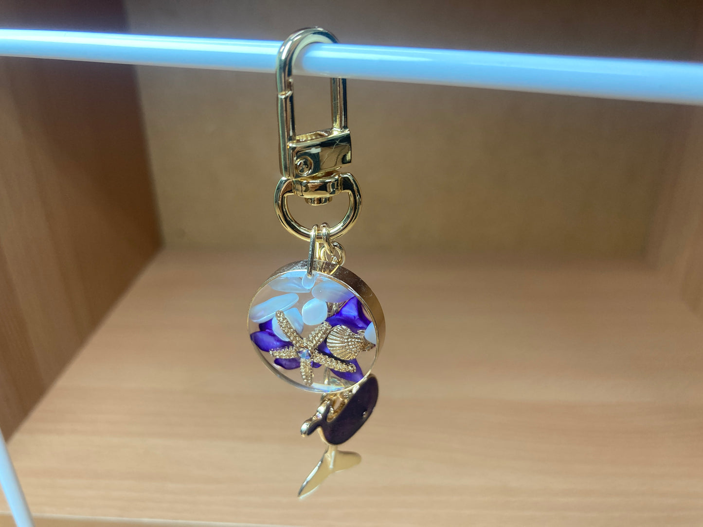 Tiny Treasures Seoul - Purple Whale Ocean Bag Charm Detail View 2