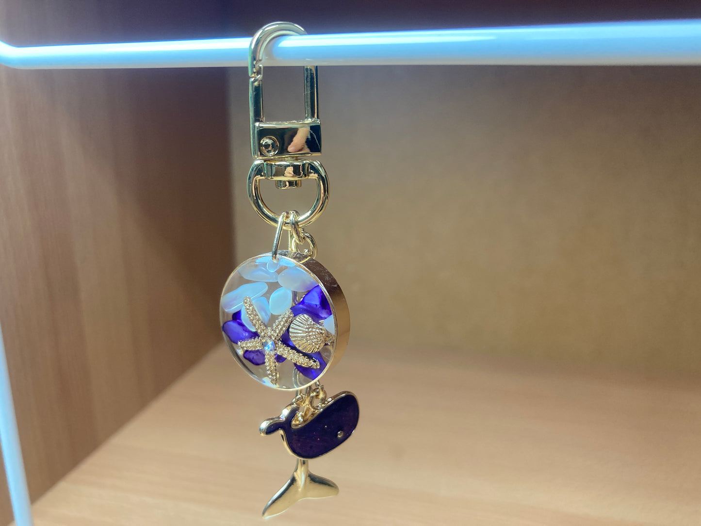 Tiny Treasures Seoul - Purple Whale Ocean Bag Charm Detail View 3