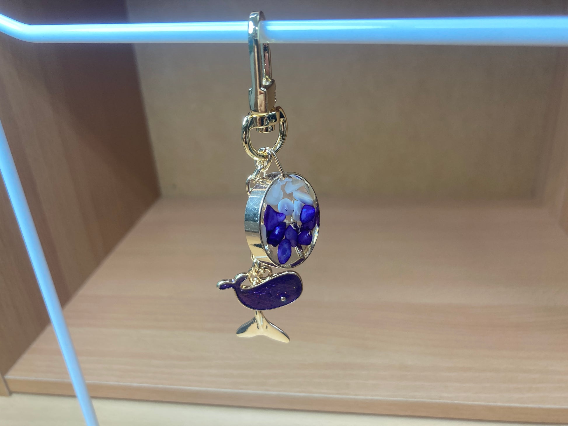 Tiny Treasures Seoul - Purple Whale Ocean Bag Charm Front View 8