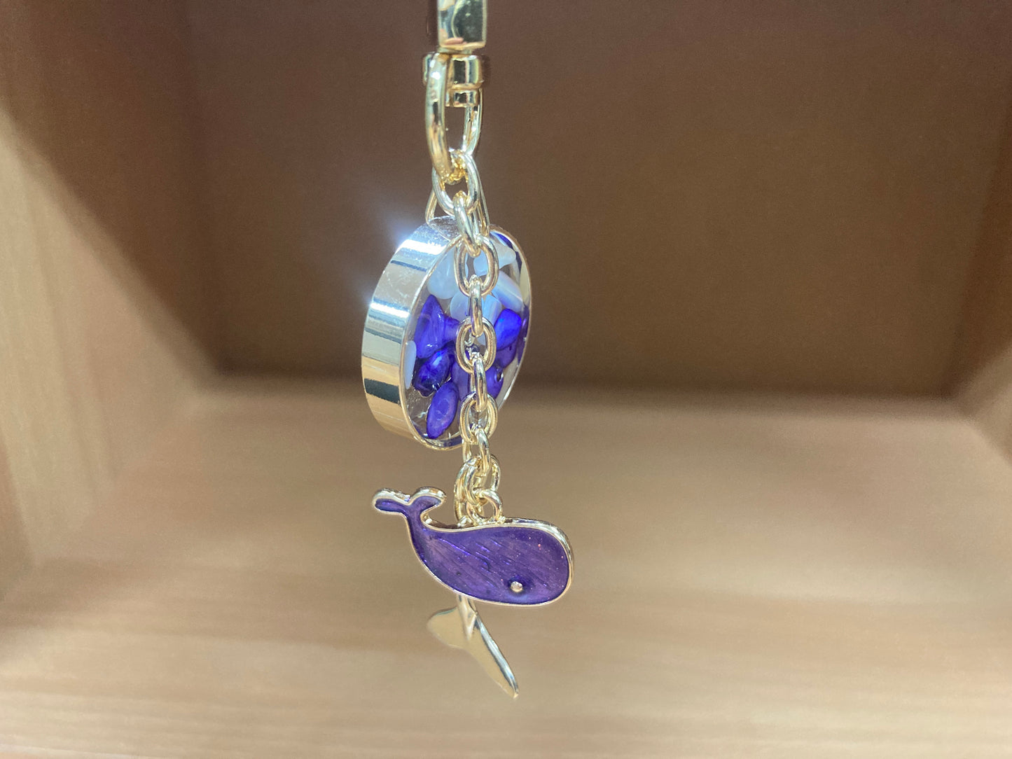 Tiny Treasures Seoul - Purple Whale Ocean Bag Charm Detail View