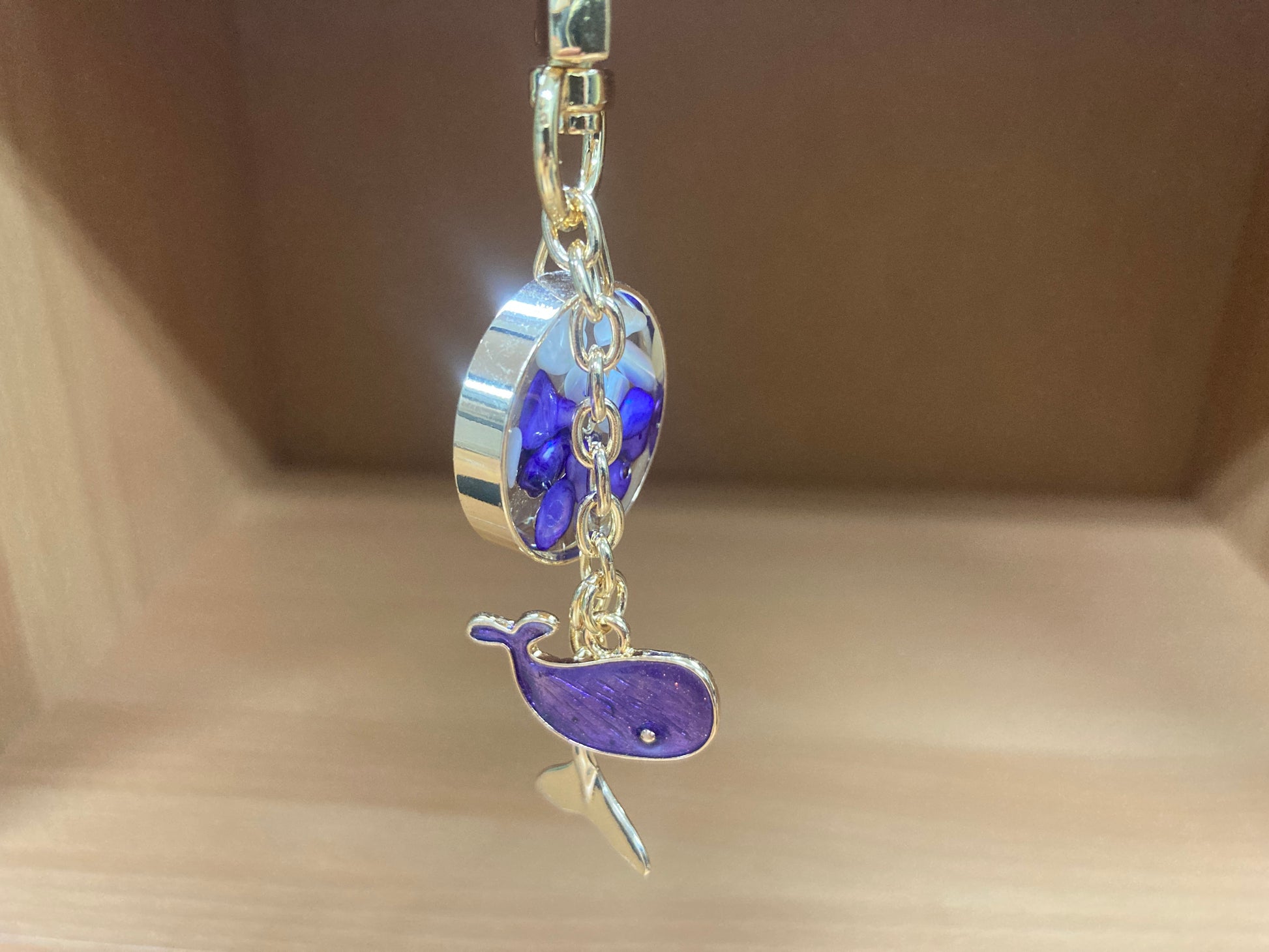 Tiny Treasures Seoul - Purple Whale Ocean Bag Charm Detail View