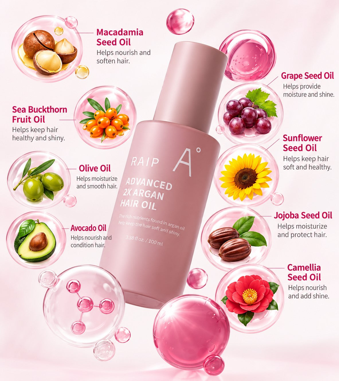 Tiny Treasures Seoul - Raip Advanced 2X Argan Hair Oil 100ml (3.38 fl oz) 2