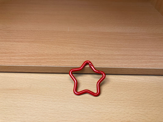 Red Star Shape Holder Key Ring