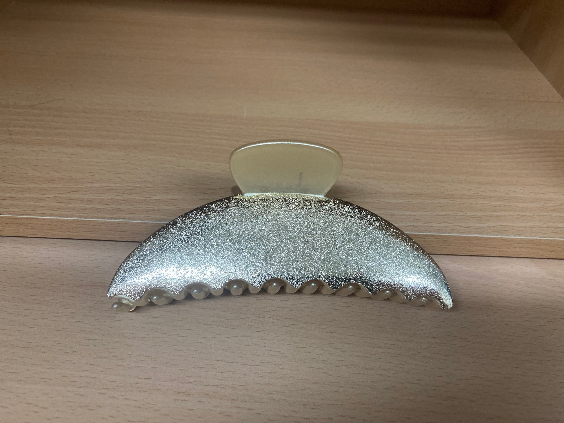 Tiny Treasures Seoul - Shimmer Gold Half Moon Hair Claw Front View 2