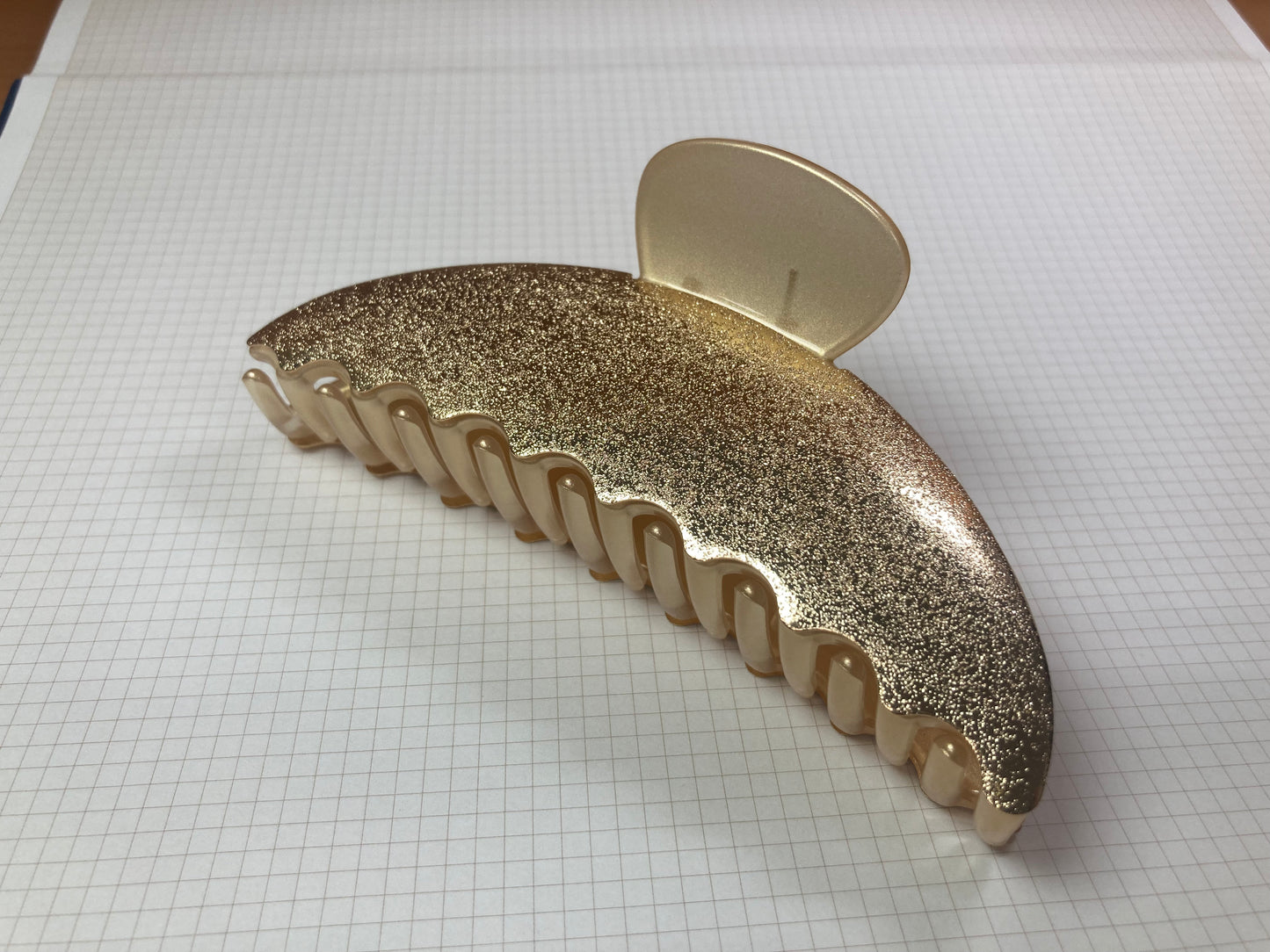 Tiny Treasures Seoul - Shimmer Gold Half Moon Hair Claw Side View 7