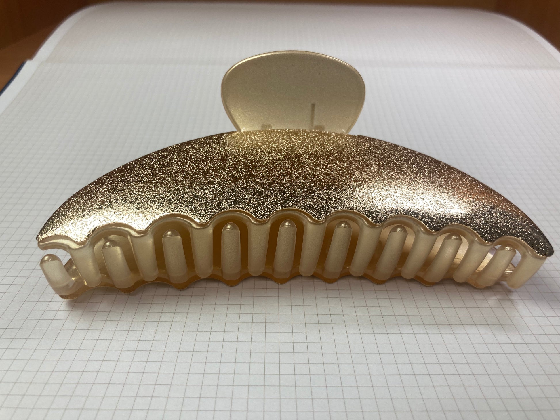 Tiny Treasures Seoul - Shimmer Gold Half Moon Hair Claw Front View 7