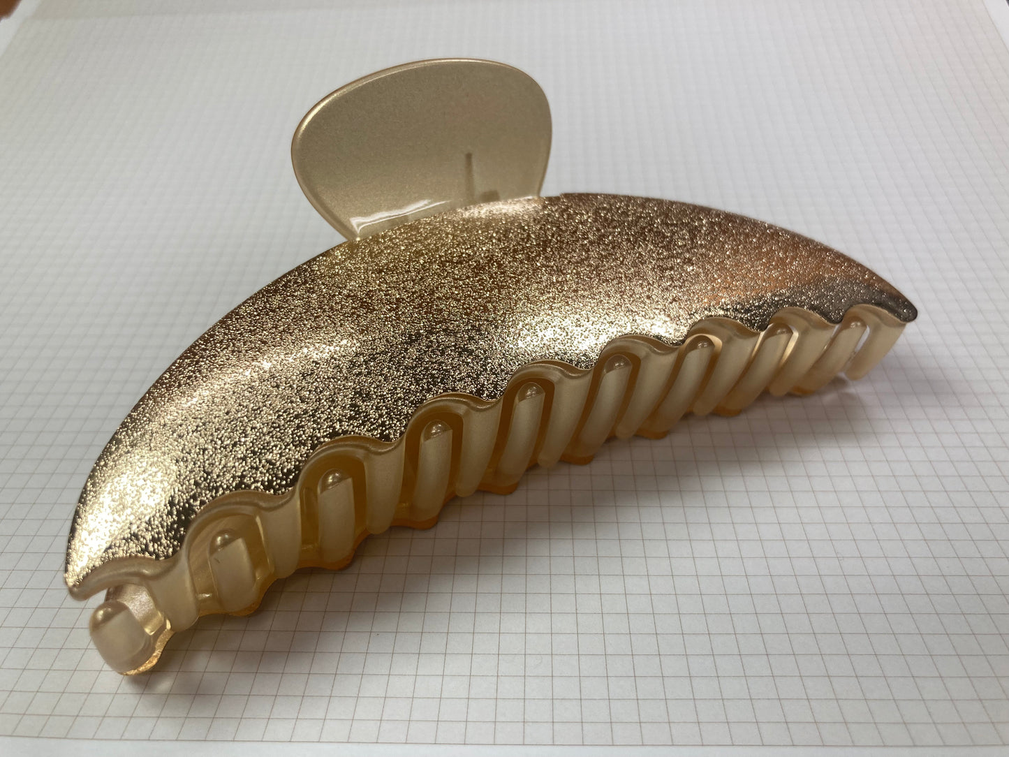 Tiny Treasures Seoul - Shimmer Gold Half Moon Hair Claw Side View 10