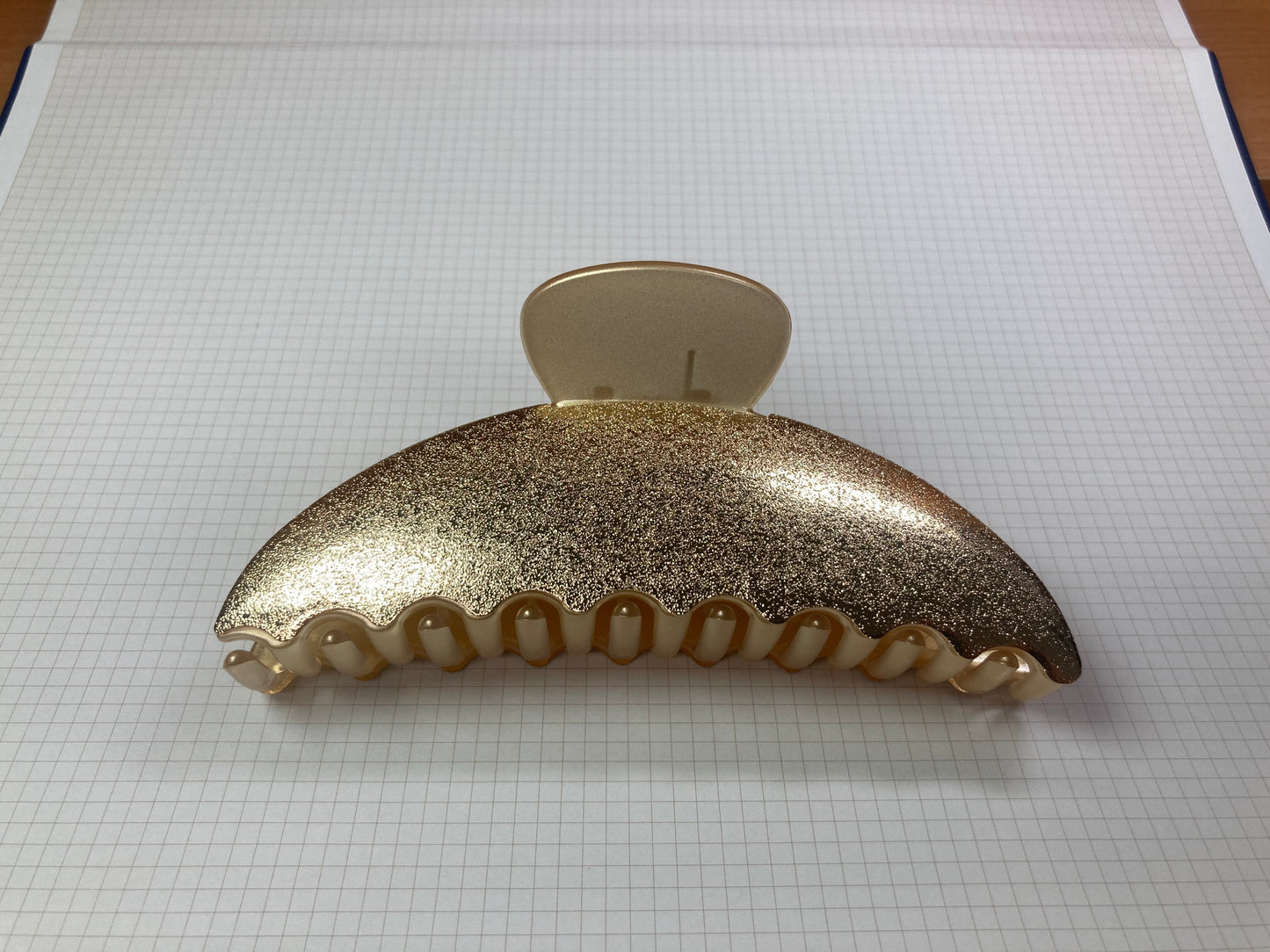 Tiny Treasures Seoul - Shimmer Gold Half Moon Hair Claw Front View 10