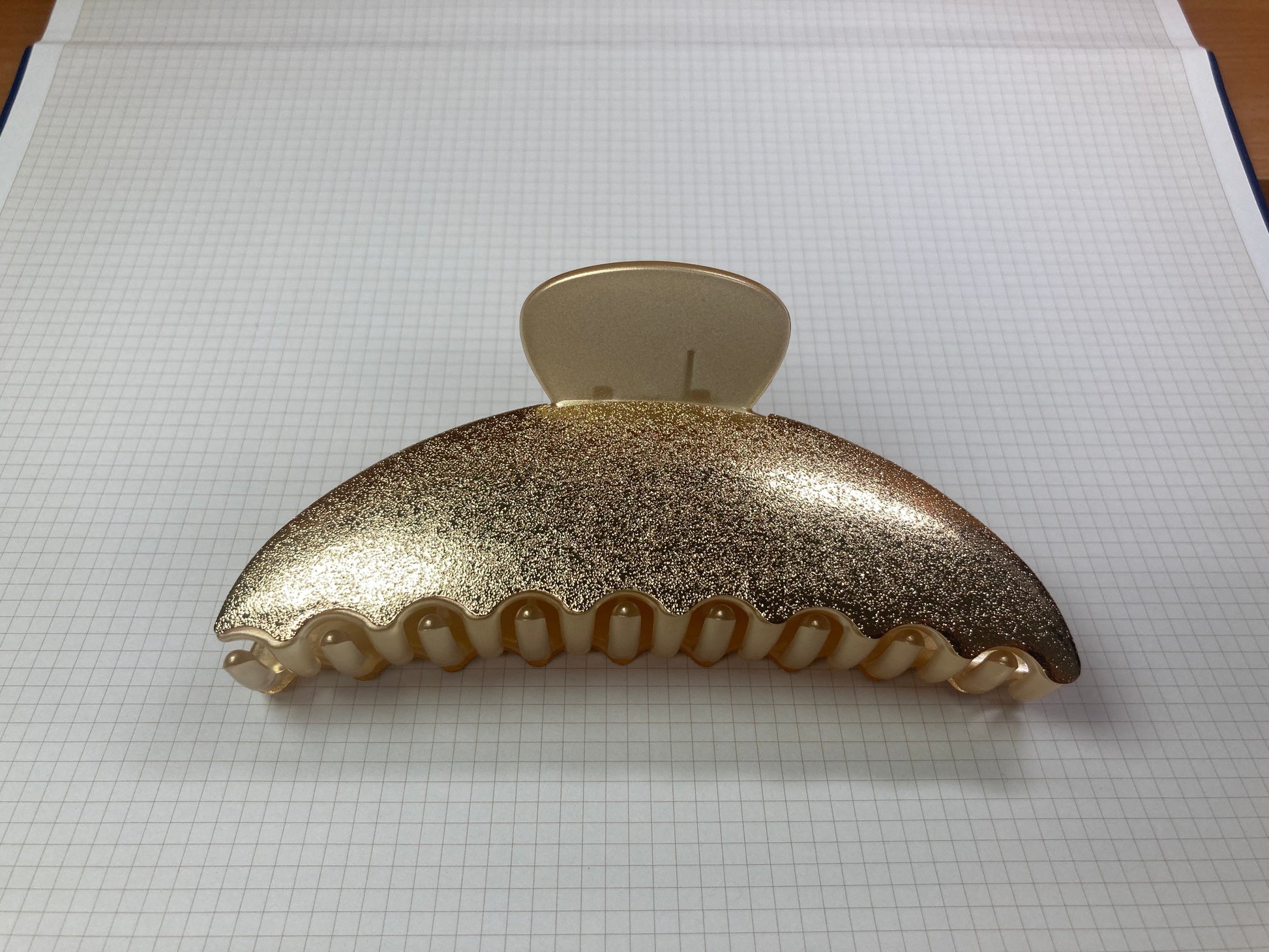 Tiny Treasures Seoul - Shimmer Gold Half Moon Hair Claw Front View 10