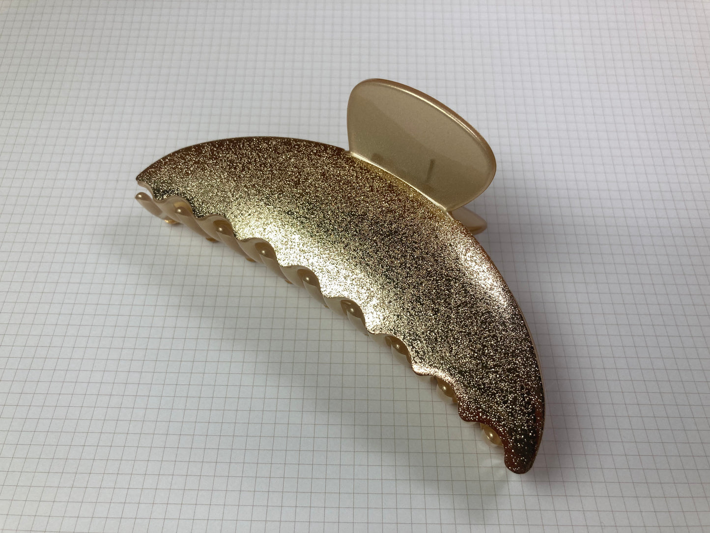 Tiny Treasures Seoul - Shimmer Gold Half Moon Hair Claw Side View 11