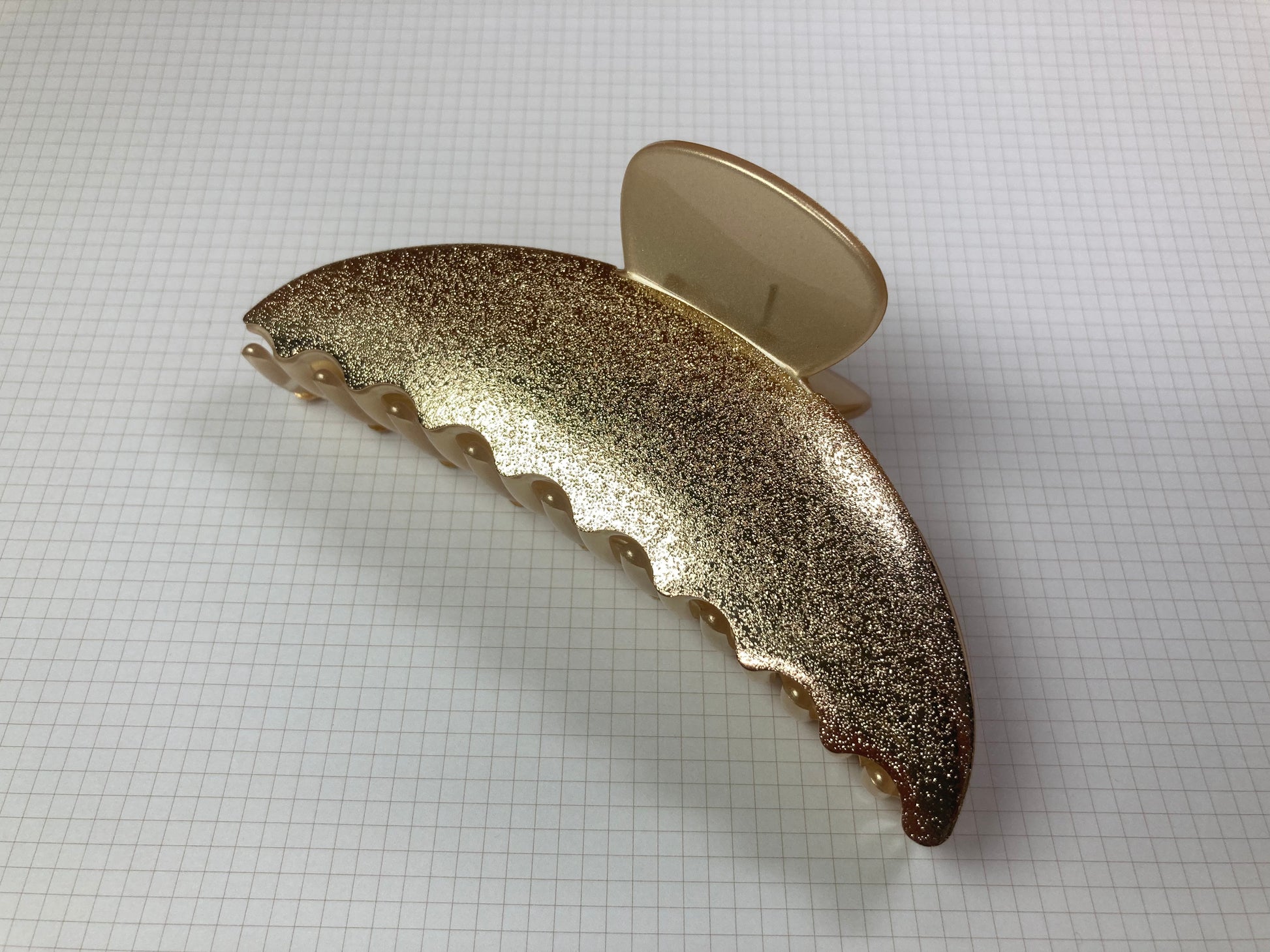 Tiny Treasures Seoul - Shimmer Gold Half Moon Hair Claw Side View 11