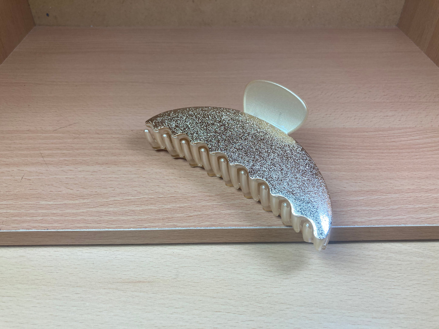 Tiny Treasures Seoul - Shimmer Gold Half Moon Hair Claw Side View 5