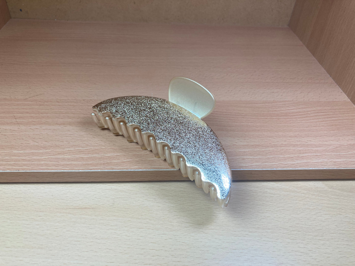 Tiny Treasures Seoul - Shimmer Gold Half Moon Hair Claw Side View 6