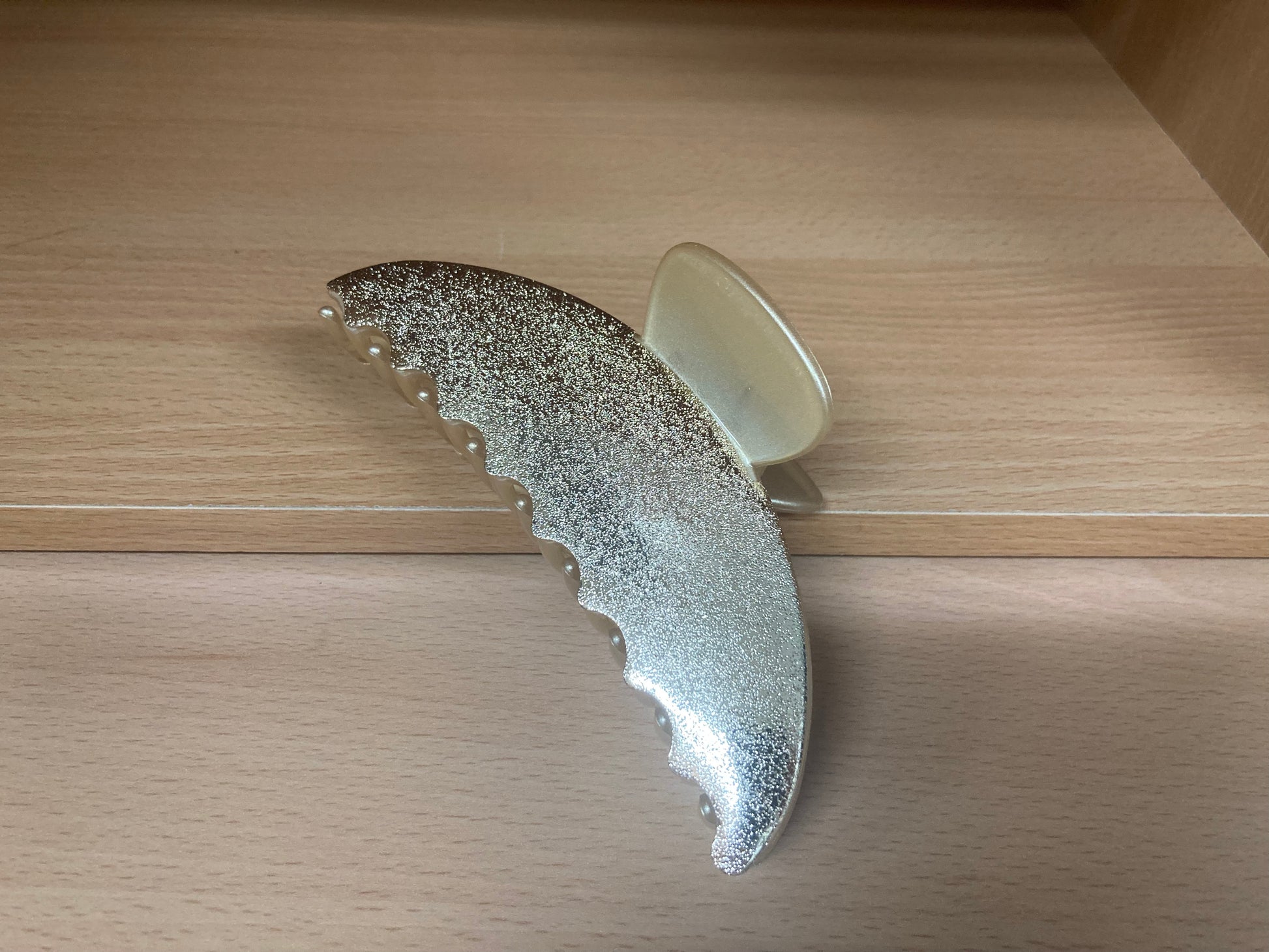 Tiny Treasures Seoul - Shimmer Gold Half Moon Hair Claw Side View 9