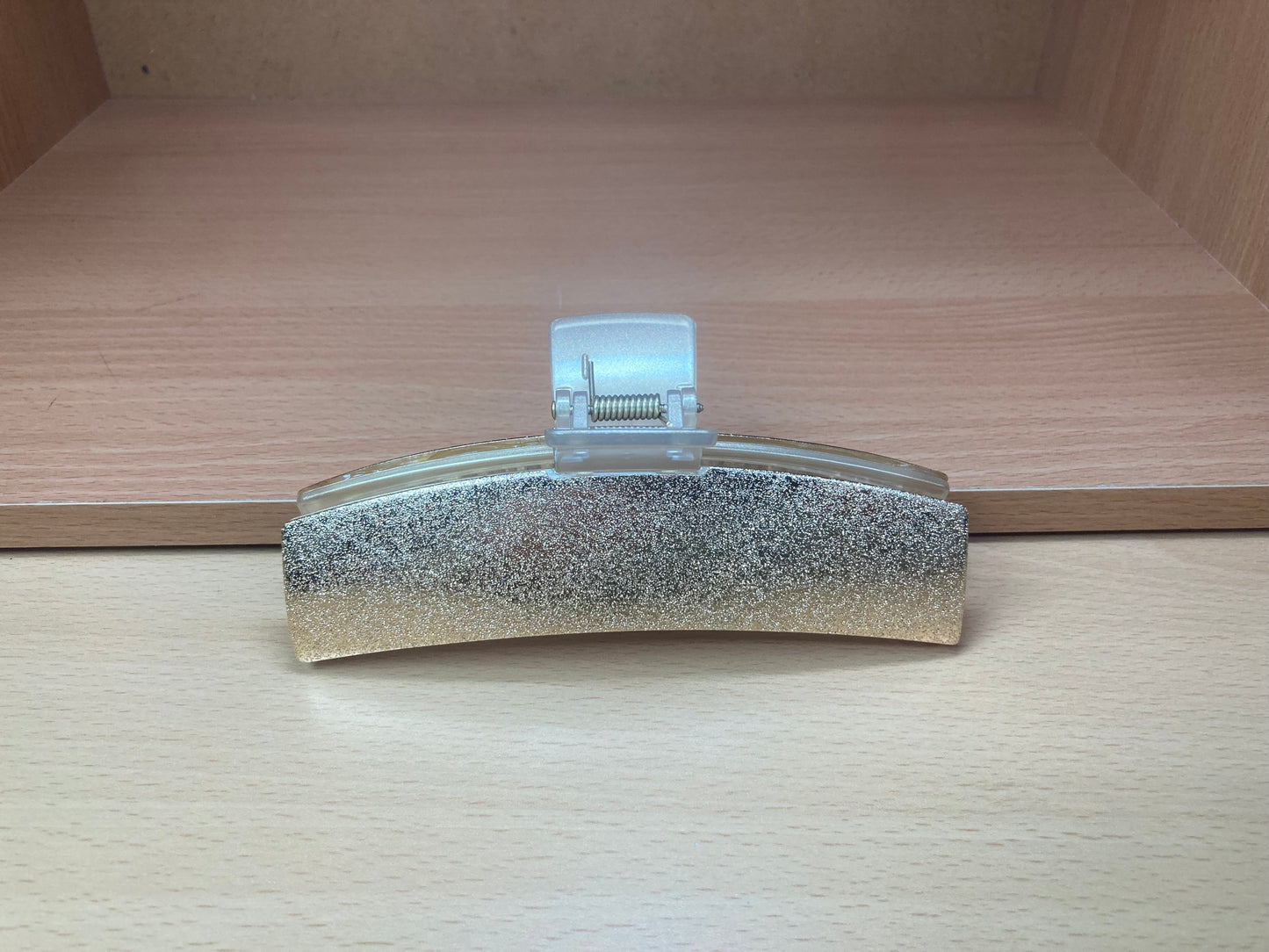 Tiny Treasures Seoul - Shimmer Gold Long Bar Hair Claw Front Side 2