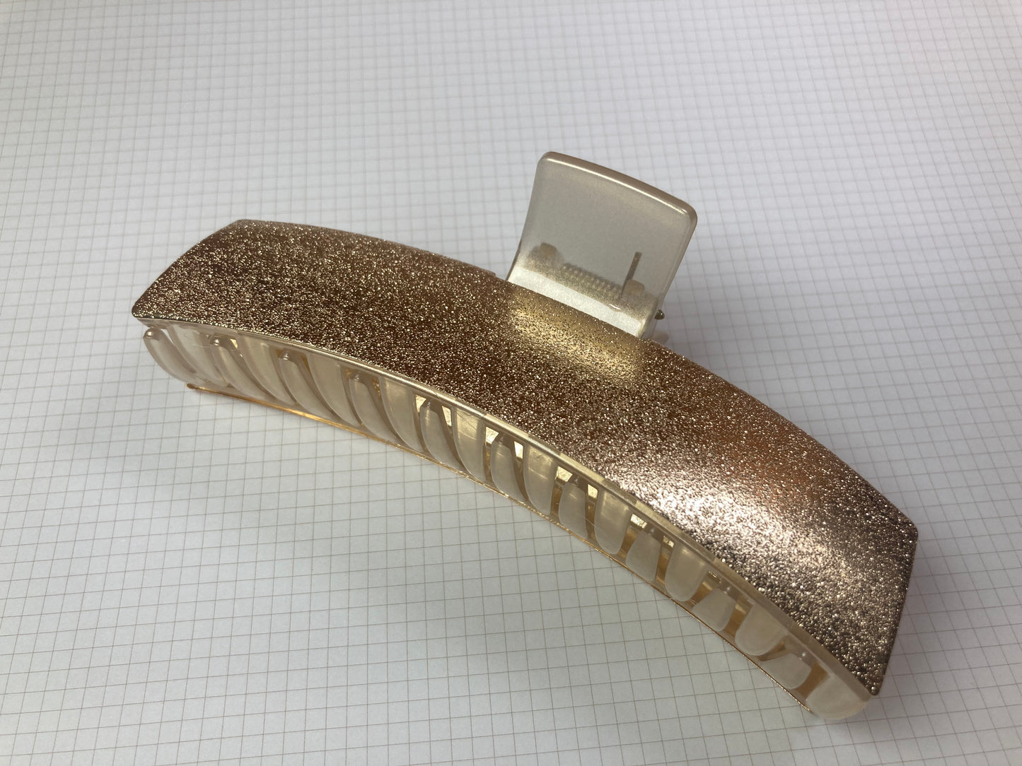 Tiny Treasures Seoul - Shimmer Gold Long Bar Hair Claw Front Side 5