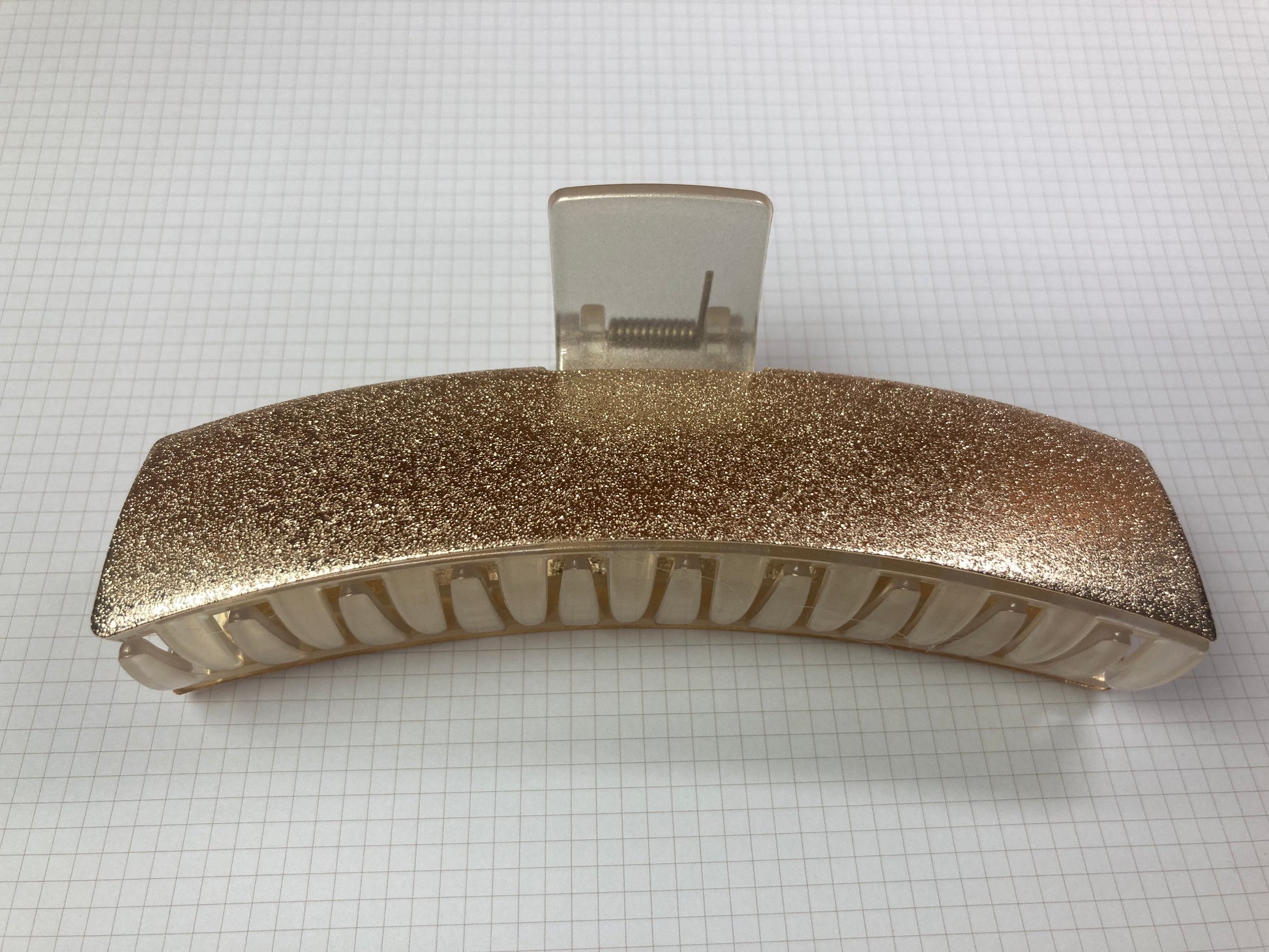 Tiny Treasures Seoul - Shimmer Gold Long Bar Hair Claw Front Side 6
