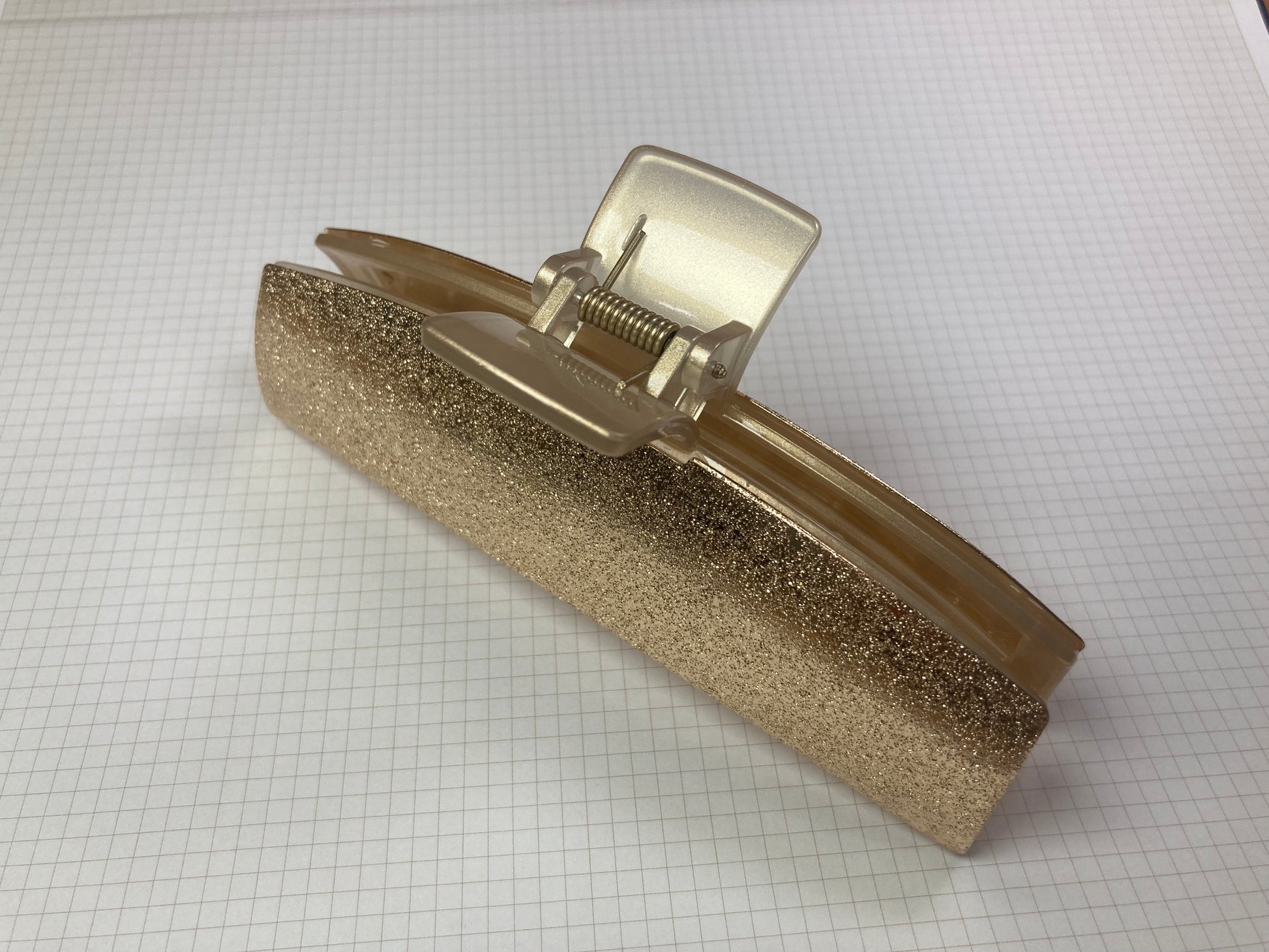 Tiny Treasures Seoul - Shimmer Gold Long Bar Hair Claw Top View 8