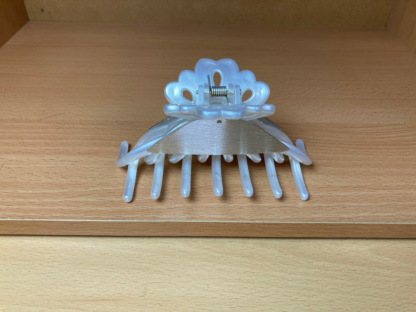 Tiny Treasures Seoul - Silver Bloom Arch Hair Claw Front View 2