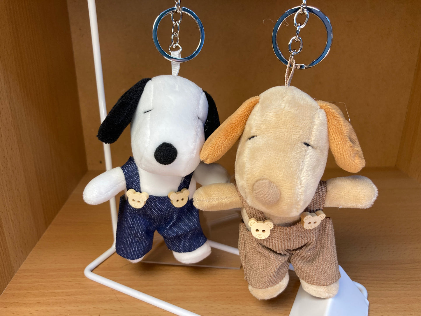 Beige Snoopy Plush Bag Charm Key Chain