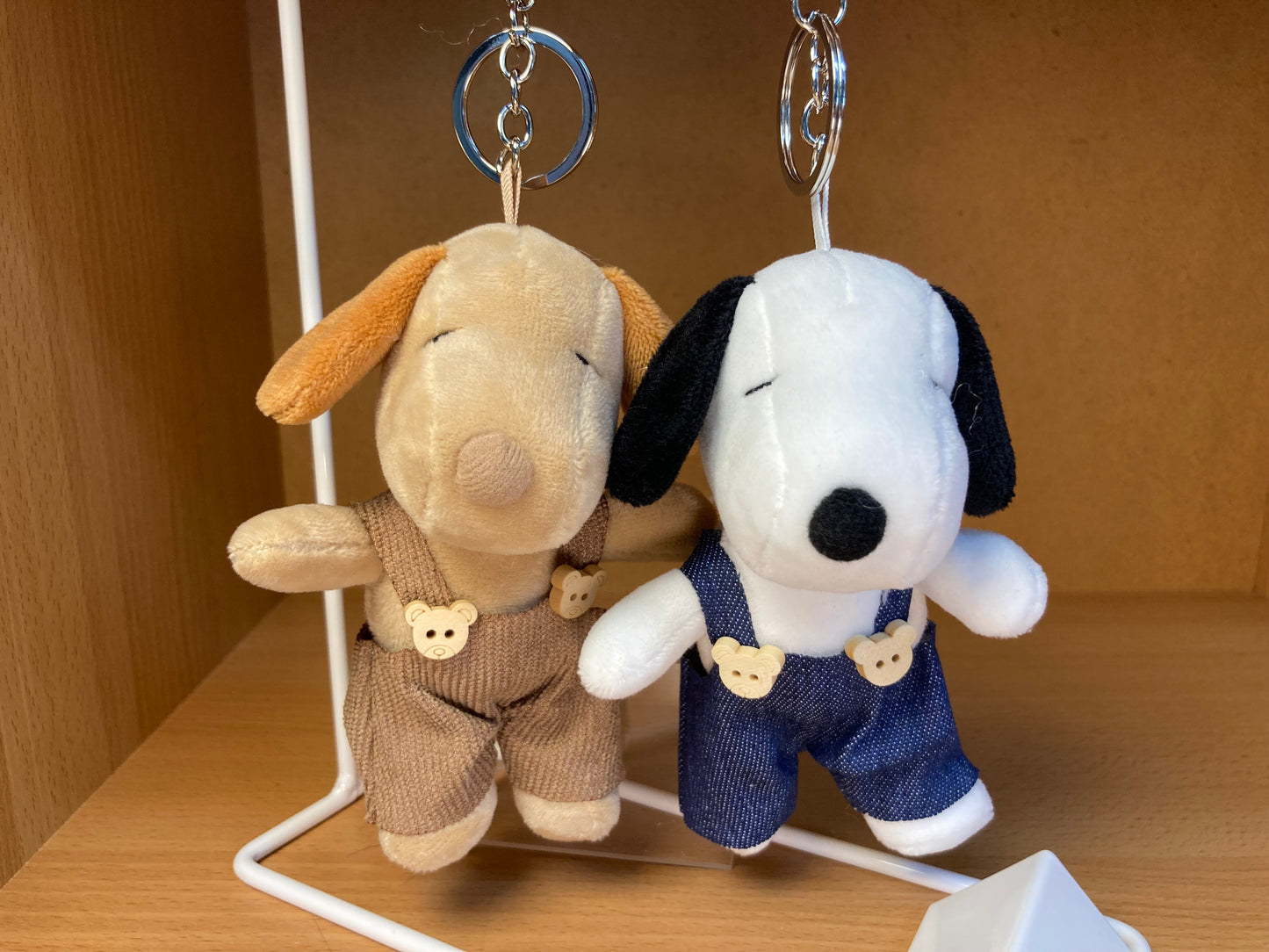 Beige Snoopy Plush Bag Charm Key Chain