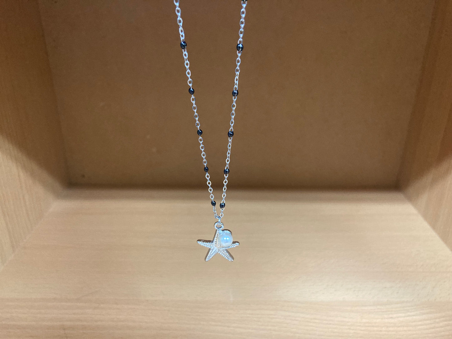 Tiny Treasures Seoul - Starfish Pendant Pearl Beaded Chain Necklace