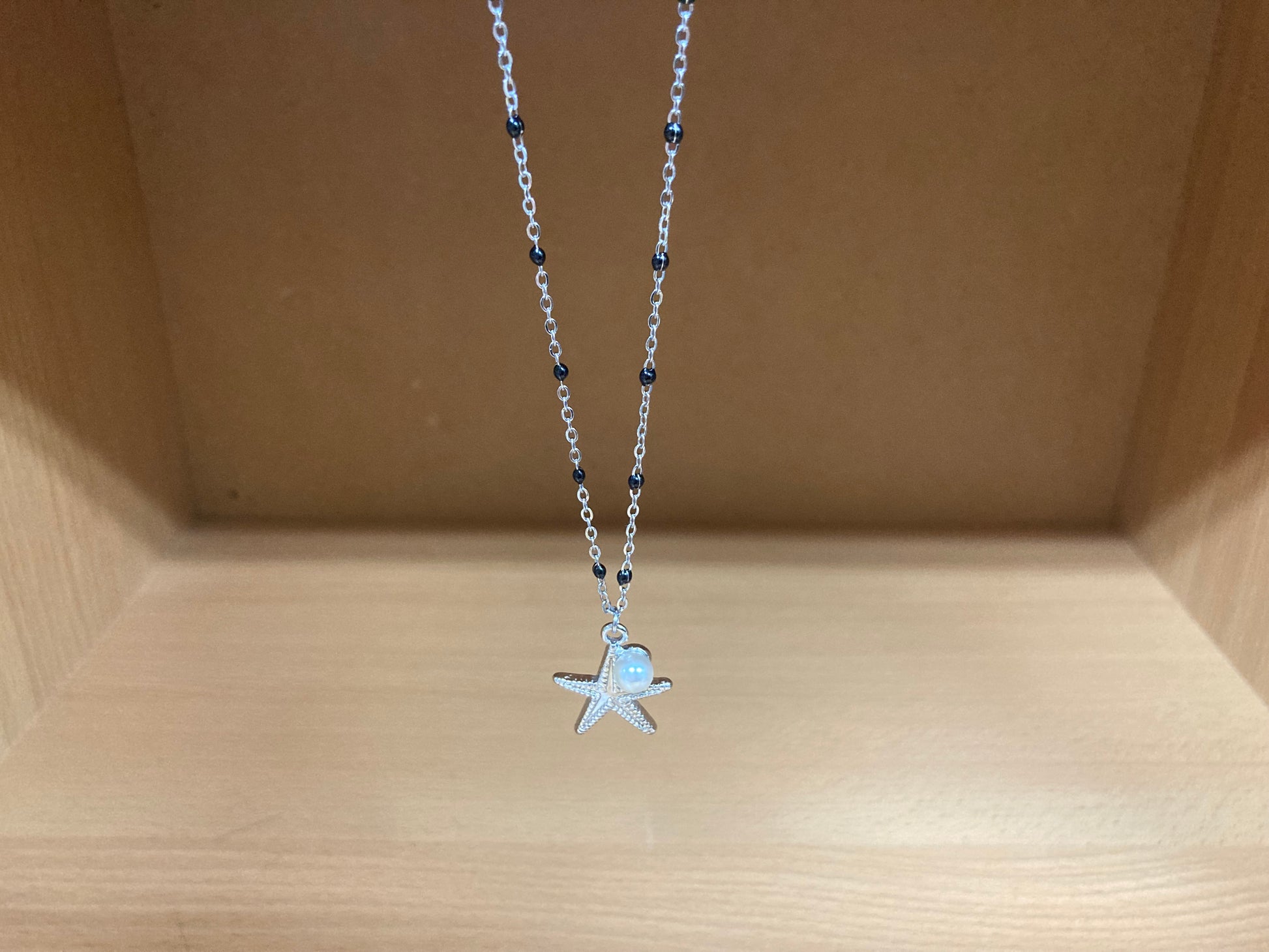 Tiny Treasures Seoul - Starfish Pendant Pearl Beaded Chain Necklace