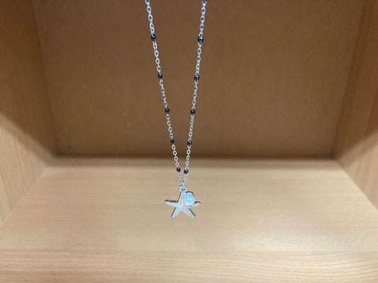 Tiny Treasures Seoul - Starfish Pendant Pearl Beaded Chain Necklace