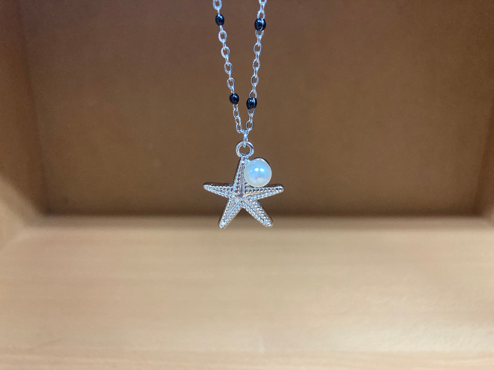 Tiny Treasures Seoul - Starfish Pendant Pearl Beaded Chain Necklace