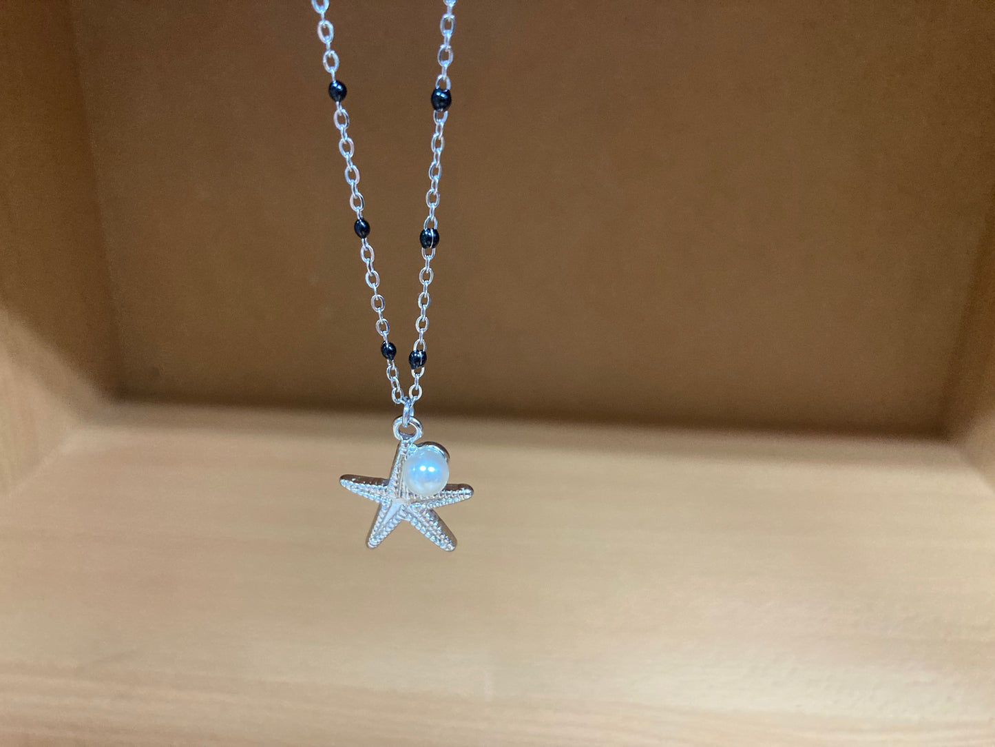 Tiny Treasures Seoul - Starfish Pendant Pearl Beaded Chain Necklace