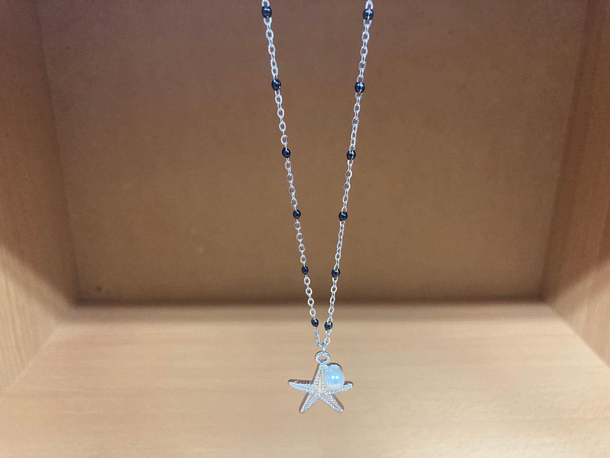Tiny Treasures Seoul - Starfish Pendant Pearl Beaded Chain Necklace