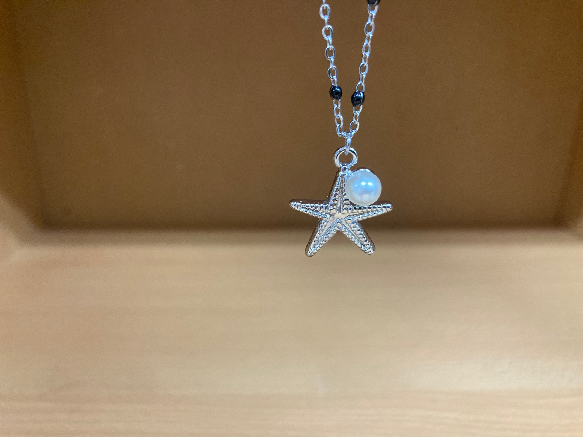 Tiny Treasures Seoul - Starfish Pendant Pearl Beaded Chain Necklace