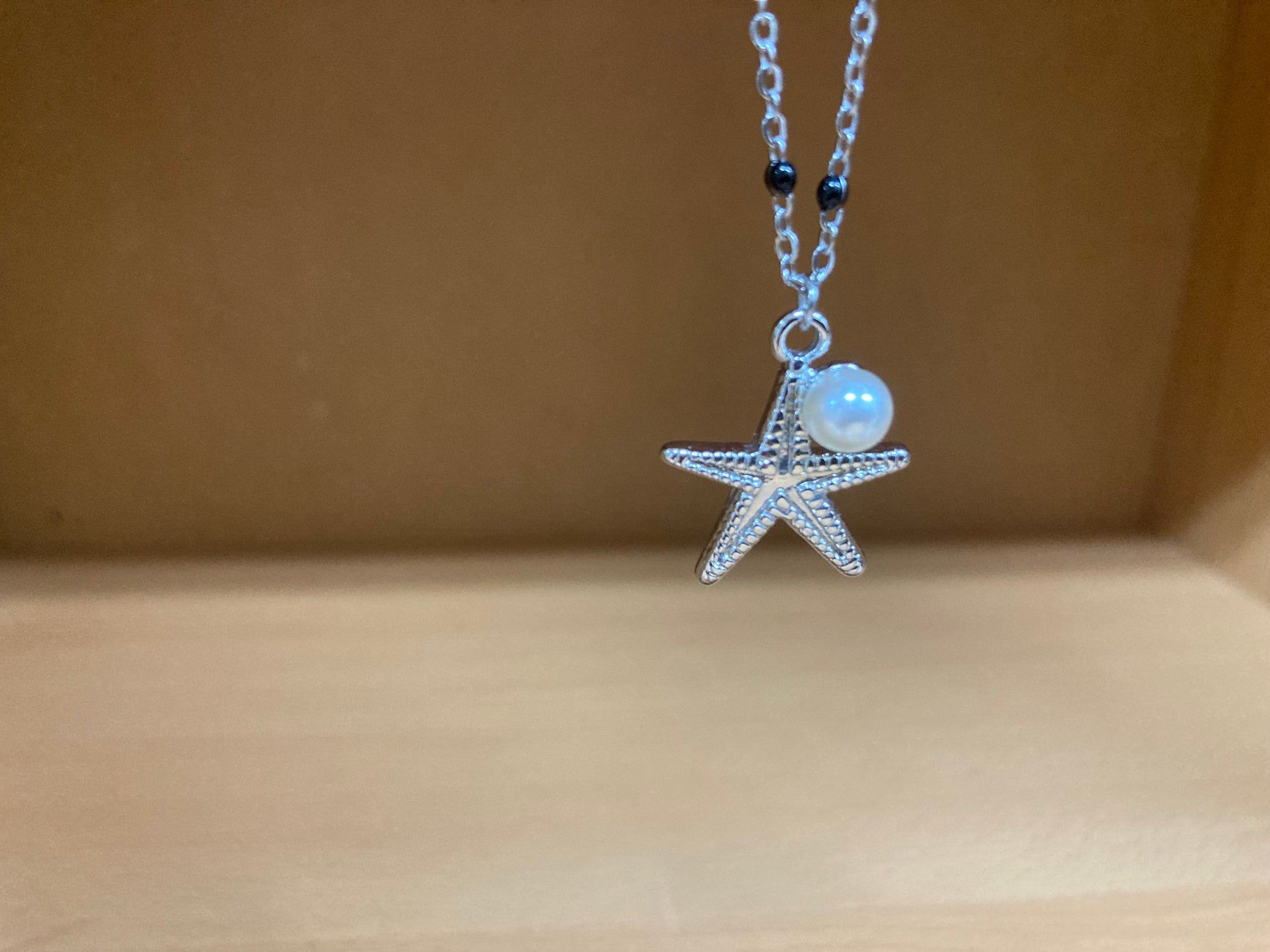 Tiny Treasures Seoul - Starfish Pendant Pearl Beaded Chain Necklace