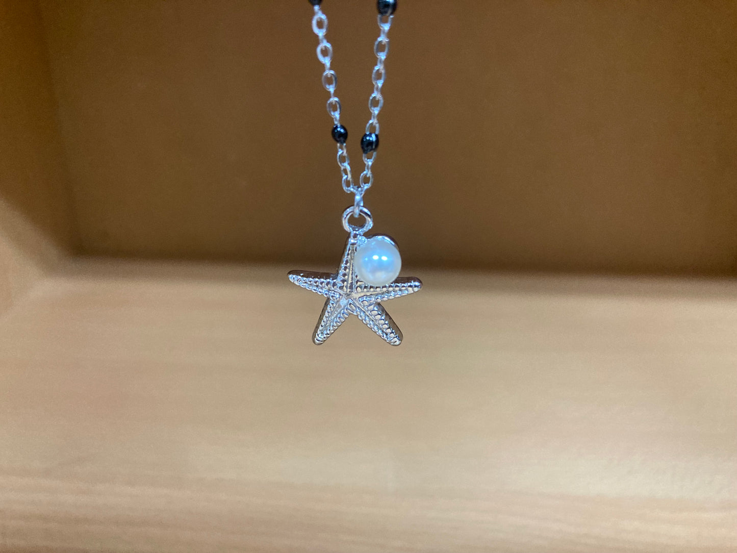 Tiny Treasures Seoul - Starfish Pendant Pearl Beaded Chain Necklace