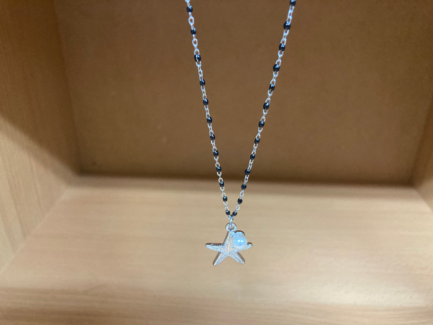 Tiny Treasures Seoul - Starfish Pendant Pearl Dense Beaded Chain Necklace