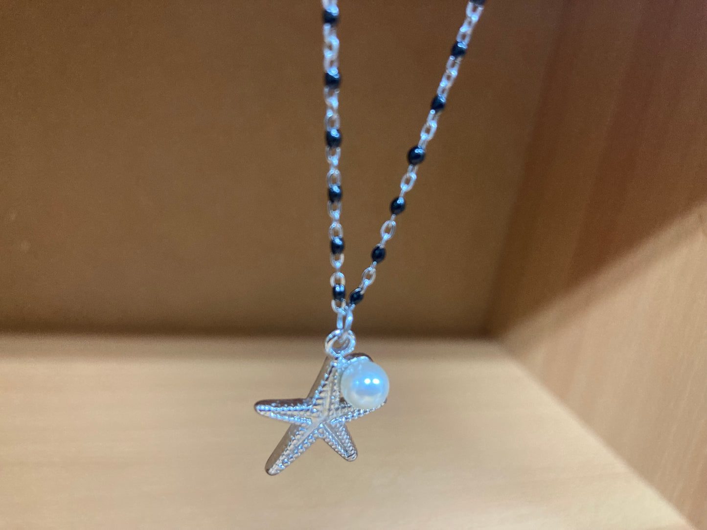 Tiny Treasures Seoul - Starfish Pendant Pearl Dense Beaded Chain Necklace