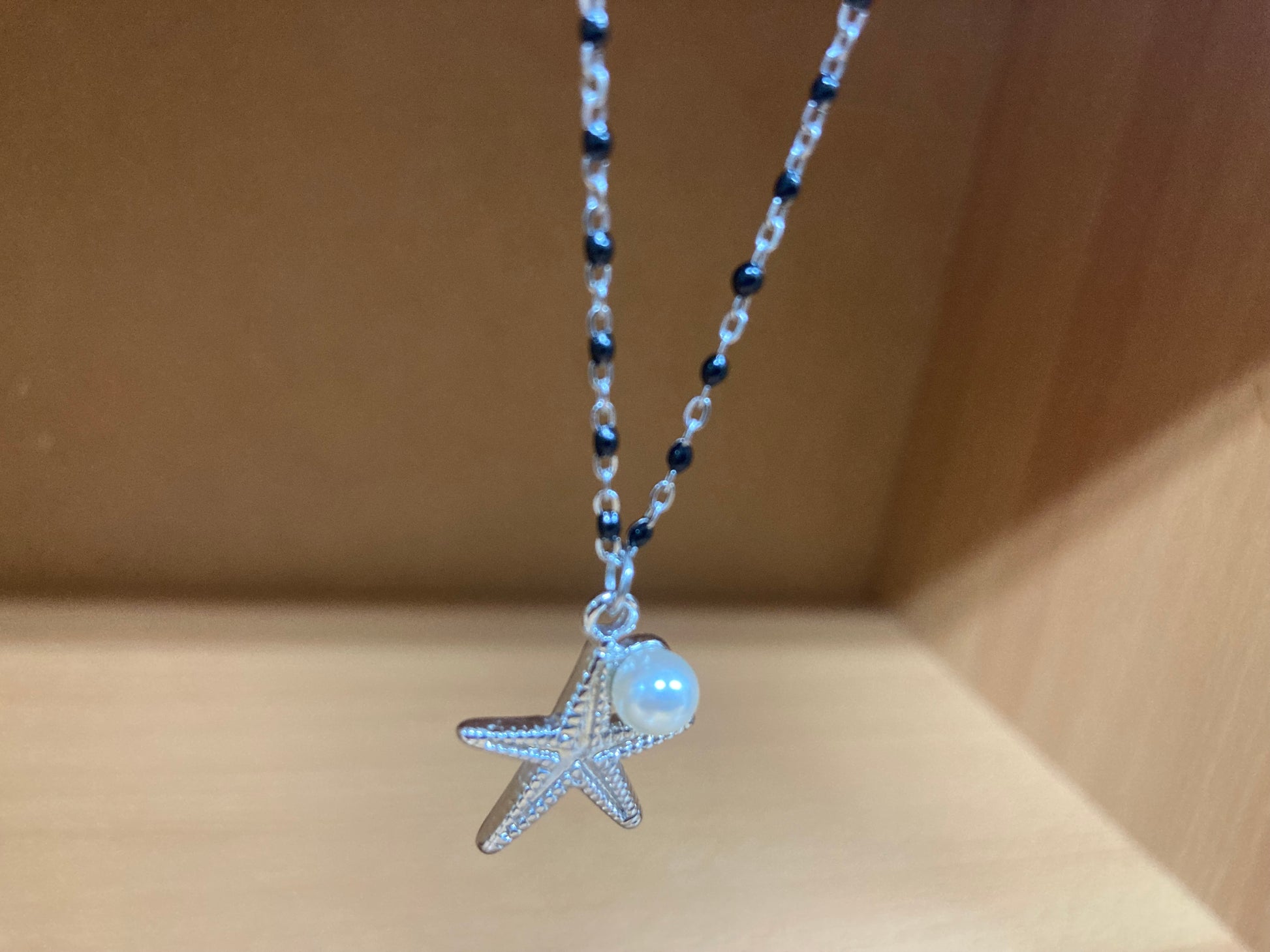 Tiny Treasures Seoul - Starfish Pendant Pearl Dense Beaded Chain Necklace