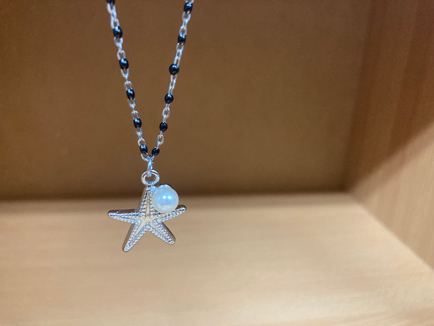 Tiny Treasures Seoul - Starfish Pendant Pearl Dense Beaded Chain Necklace