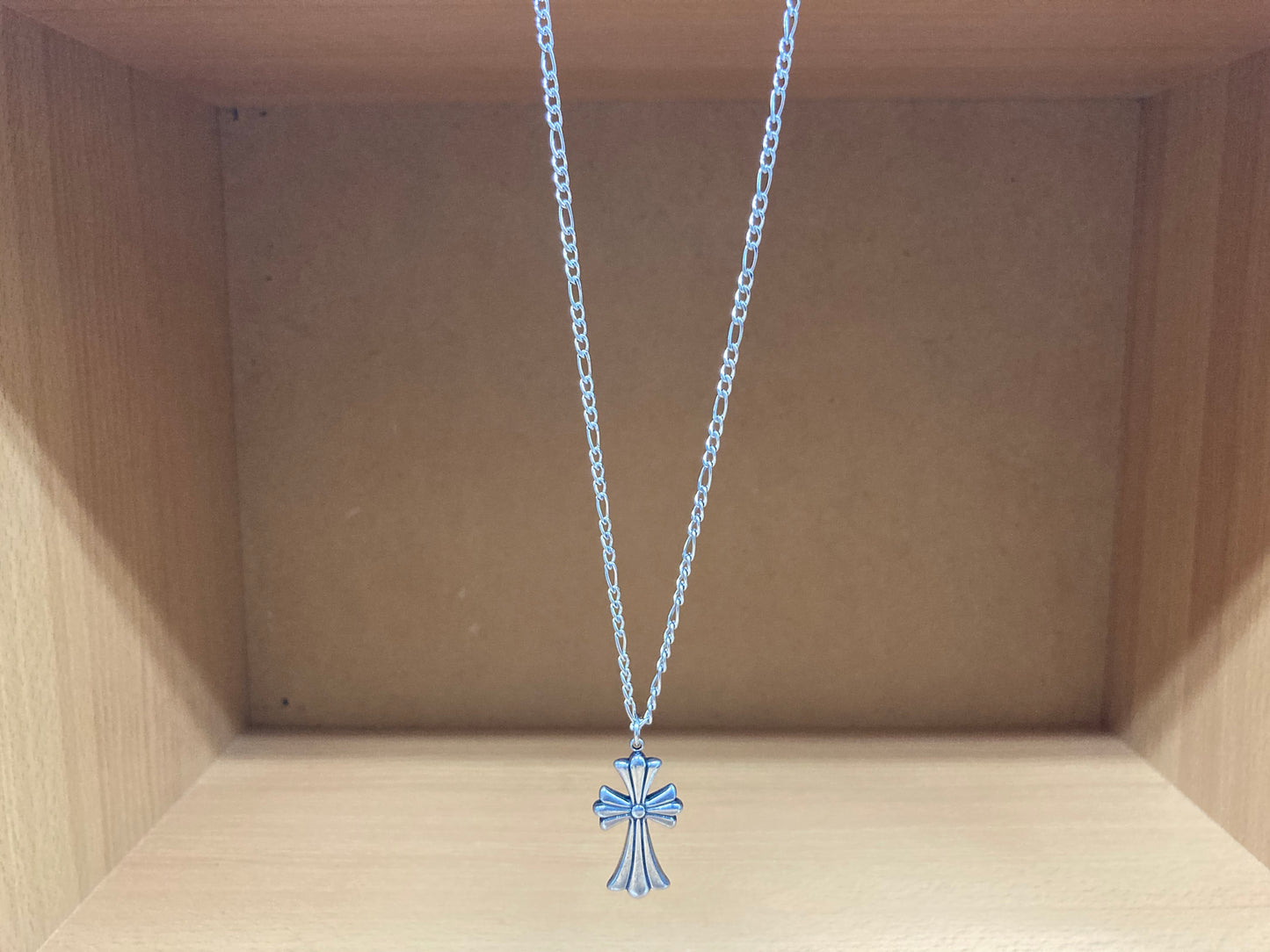 Tiny Treasures Seoul - Surgical Steel Gothic Cross Figaro Chain Necklace