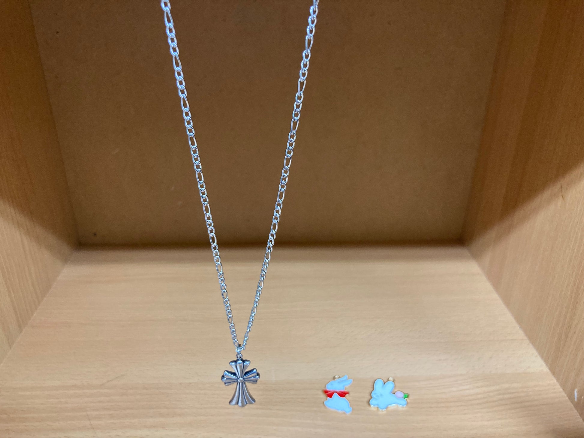 Tiny Treasures Seoul - Surgical Steel Gothic Cross Figaro Chain Necklace