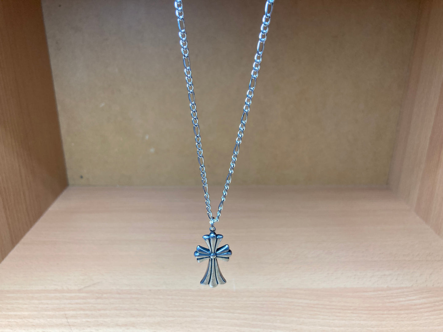 Tiny Treasures Seoul - Surgical Steel Gothic Cross Figaro Chain Necklace