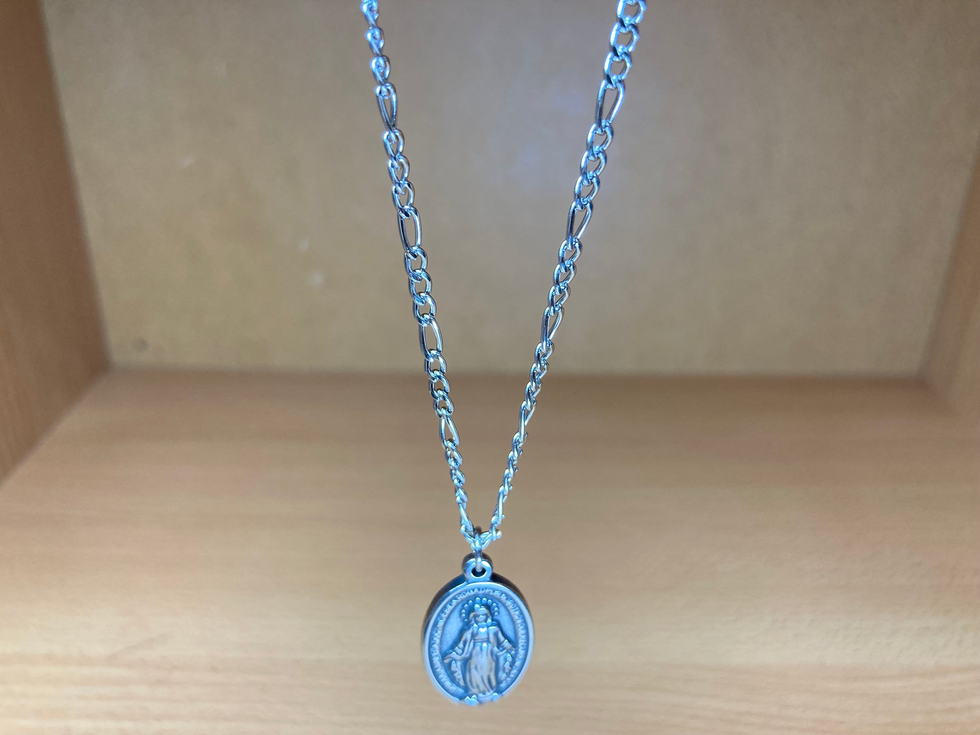 Tiny Treasures Seoul - Surgical Steel Mary Medal Pendant Necklace
