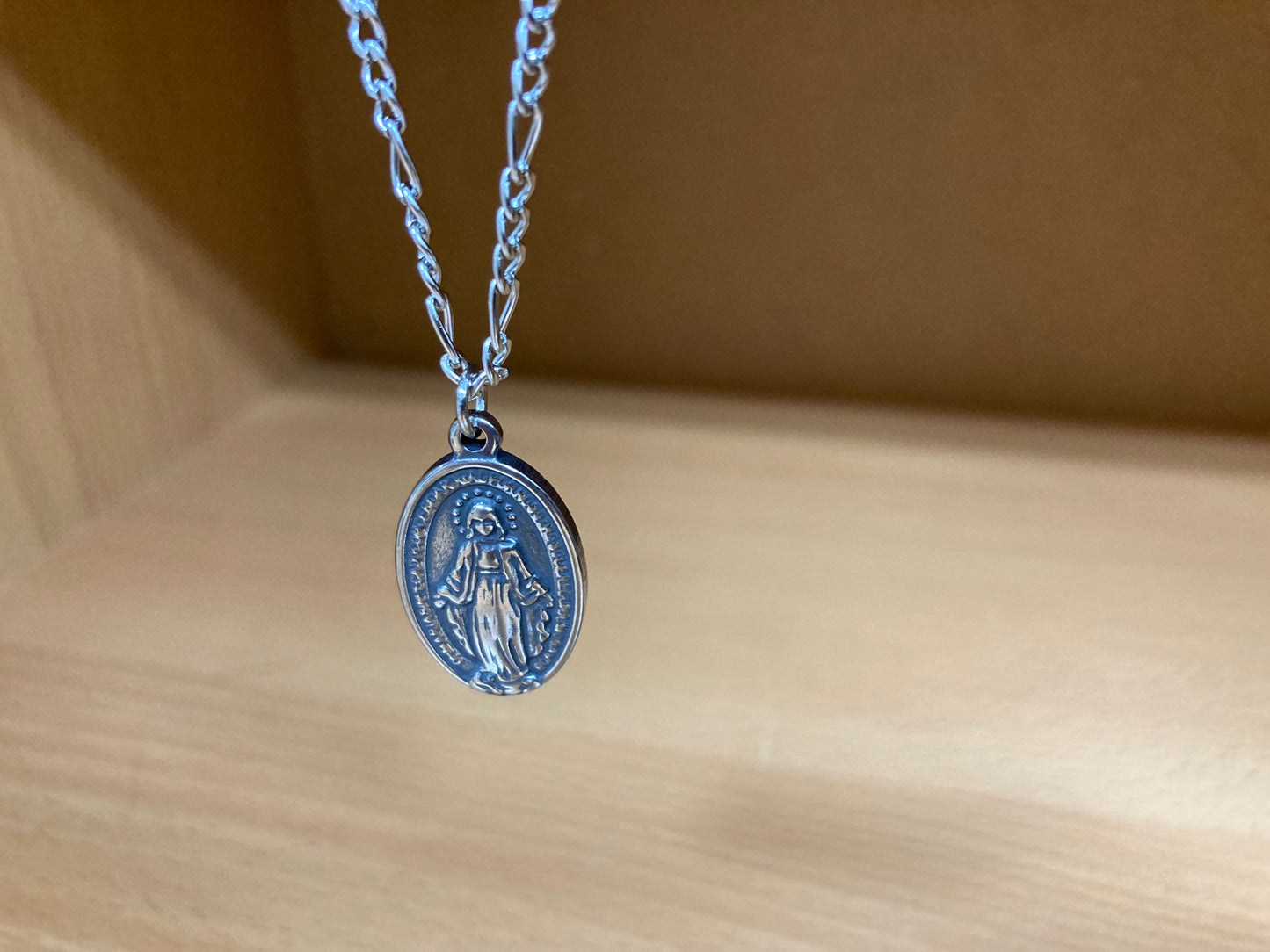Tiny Treasures Seoul - Surgical Steel Mary Medal Pendant Necklace
