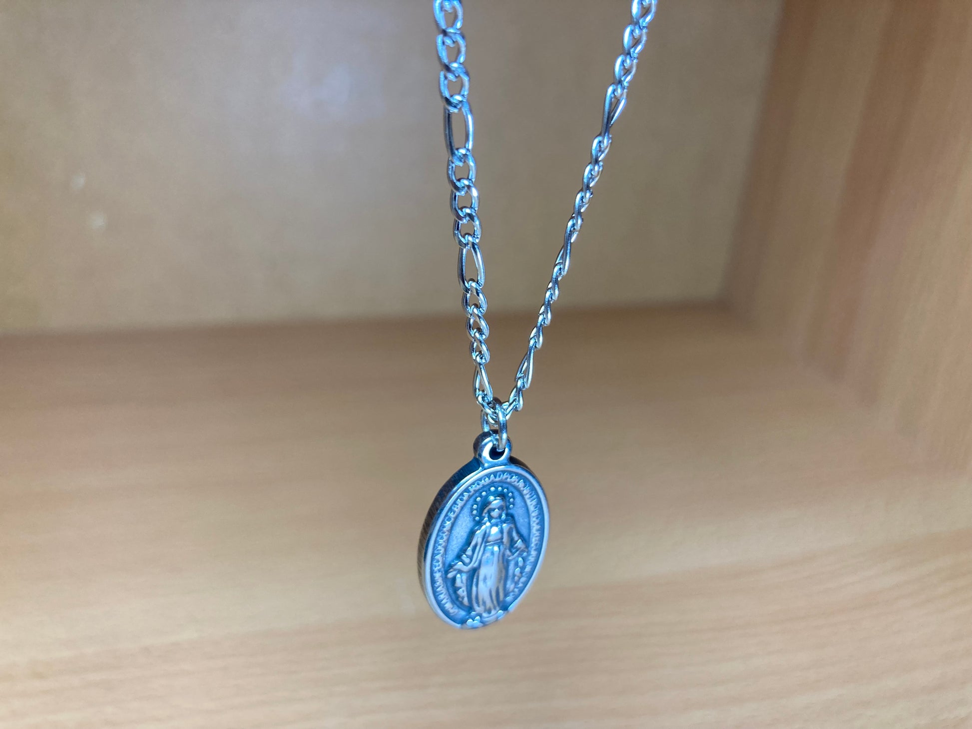 Tiny Treasures Seoul - Surgical Steel Mary Medal Pendant Necklace