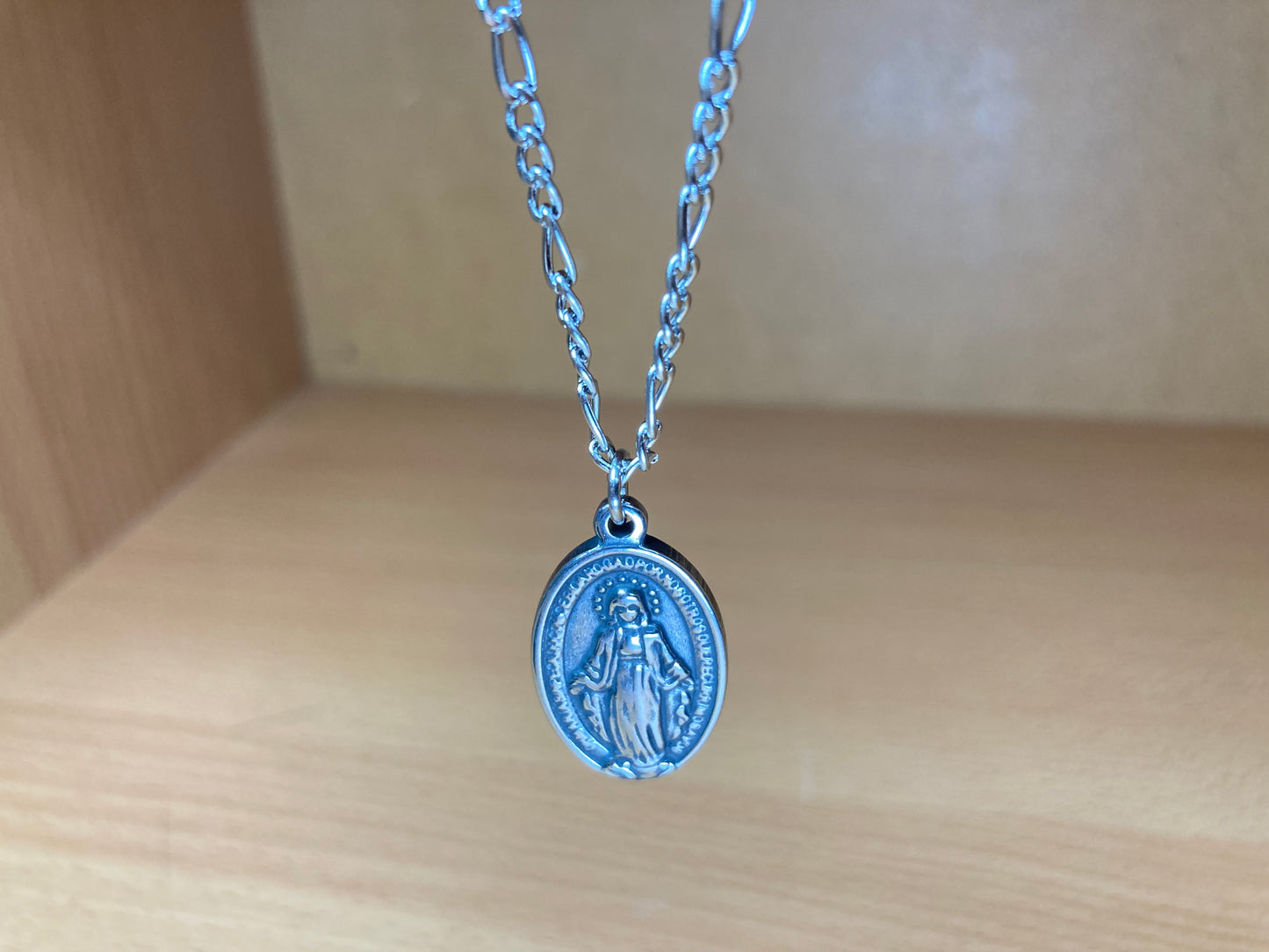 Tiny Treasures Seoul - Surgical Steel Mary Medal Pendant Necklace